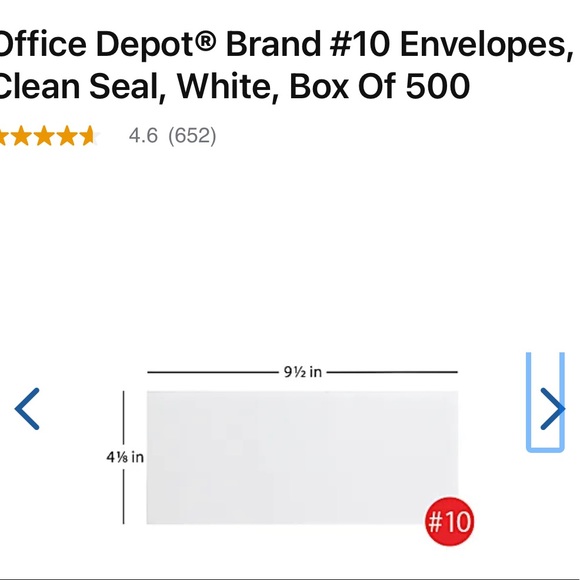 OPEN BOX OFFICE DEPOT #10 SECURITY ENVELOPES- 500 COUNT - Picture 2 of 4